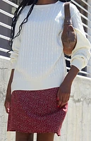 John Galt White Cable Knit Brianna Sweater