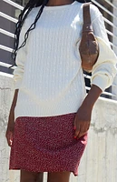 John Galt White Cable Knit Brianna Sweater