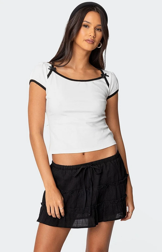 Edikted Rashelle Contrast Bow Top