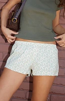 John Galt Olive & White Keira Boxer Shorts