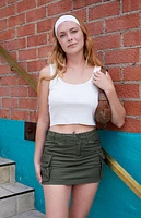 John Galt White Sheena Cropped Tank Top