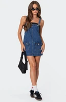 Edikted Overall Denim Mini Dress