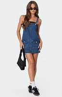 Edikted Overall Denim Mini Dress