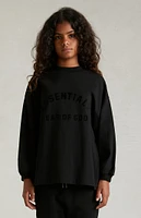 Kids Fear of God Essentials Black Long Sleeve T-Shirt