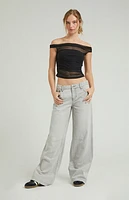 Pacsun Casey Light Gray Dart Low Rise Baggy Jeans