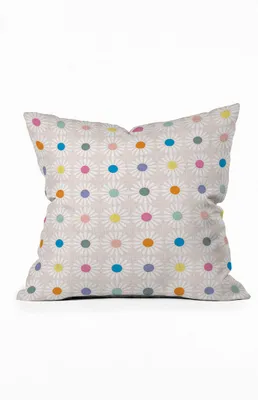 Multicolor Flower Outdoor Throw Pillow