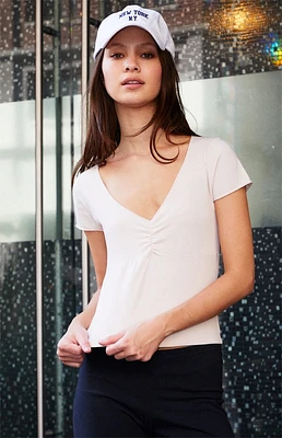 John Galt Pink Gina Cinched Top