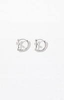 Pacsun Silver Cross Huggie Hoop Earrings