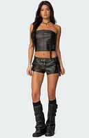 Edikted Ryan Faux Leather Cargo Corset