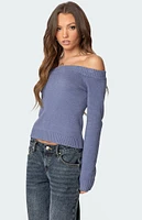 Edikted Elona Off Shoulder Knit Top