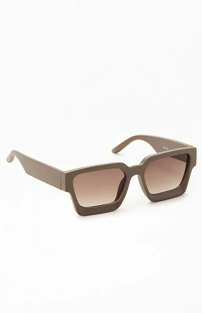 Pacsun Charcoal Square Frame Sunglasses