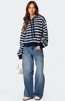 Edikted Striped Hooded Knit Sweater