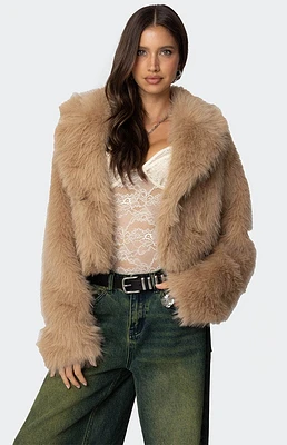 Edikted Sierra Oversized Faux Fur Jacket