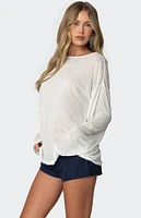 Edikted Oversized Semi Sheer Long Sleeve T-Shirt