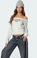 Edikted Aspen Ski Club Off Shoulder Top