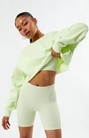 Raw Cut Cropped Crew Neck Sweatshirt