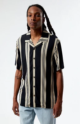 Black Striped Camp Shirt