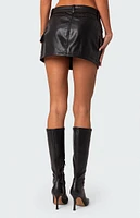 Edikted Faux Leather Cargo Mini Skirt