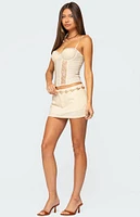Edikted Avena Linen Look Lacey Corset
