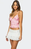 Edikted Pia Sequin Floral Backless Top