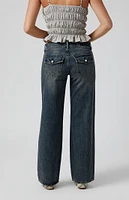 PacSun Dark Indigo Low Rise Girlfriend Jeans