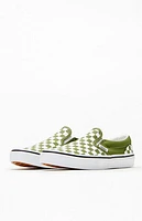 Vans Kids Green & White Checker Classic Slip-On Shoes
