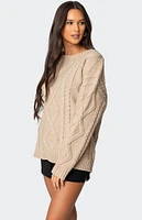 Edikted Kennedy Oversized Cable Knit Sweater