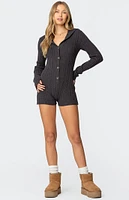 Edikted Hooded Cable Knit Romper