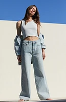 Pacsun Medium Indigo Mid Rise Baggy Jeans