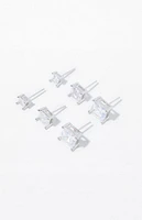 Pacsun 3 Pack Diamond Stud Earrings