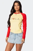 Edikted La Baby Raglan Long Sleeve T-Shirt