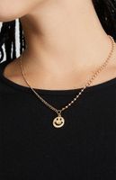 Gold Smiley Pendant Necklace