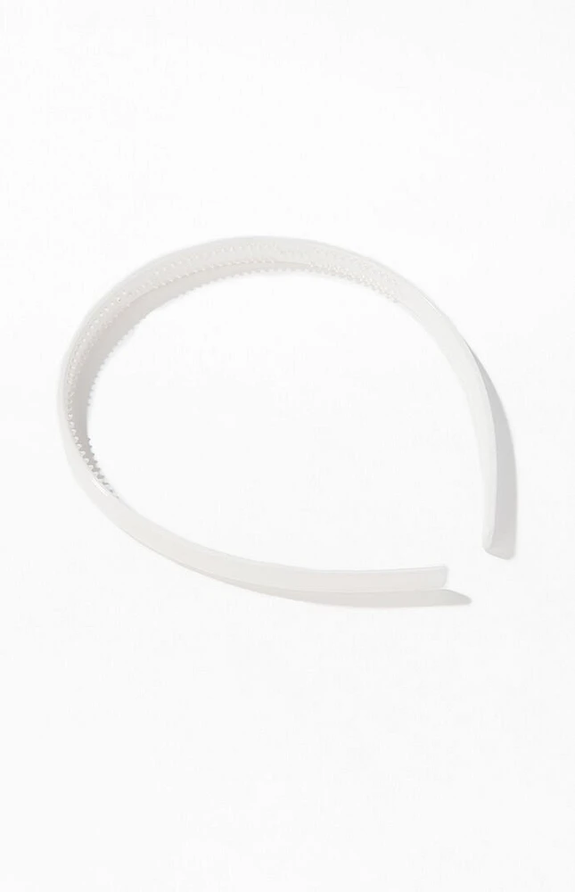 John Galt White Thin Headband