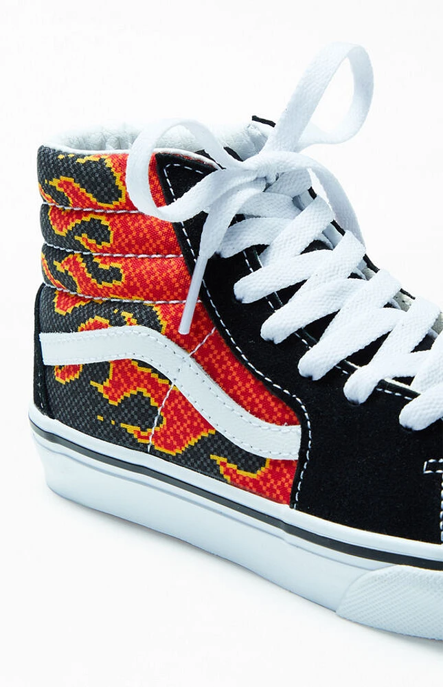 Kids Pixel Flame Sk8-Hi Shoes