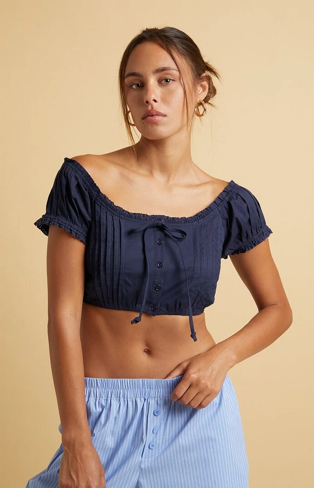 Beverly and Beck Lola Cropped Short Sleeve Top