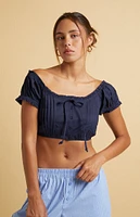 Beverly and Beck Lola Cropped Short Sleeve Top