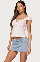 Edikted Dolsy Plaid Button Up Top
