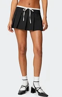 Edikted Contrast Drawstring Pleated Mini Skort