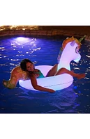 PoolCandy Inflatable 42" Illuminated LED Unicorn Jumbo Pool Tube