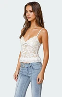 Edikted Torin Sheer Lace Tank Top