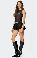 Edikted Rhinestone Sheer Mesh Top
