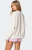 Edikted Bow Brat Printed Sweatshirt