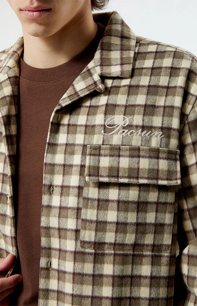 PacSun Cropped Plaid Flannel Shacket