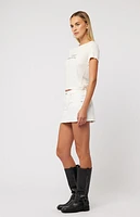 ABRAND White 88 Low Rise Mini Skirt