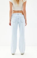 Pacsun Jordyn Light Indigo Ripped Low Rise Straight Leg Jeans
