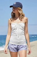 John Galt White Amelia Cinched Tube Top
