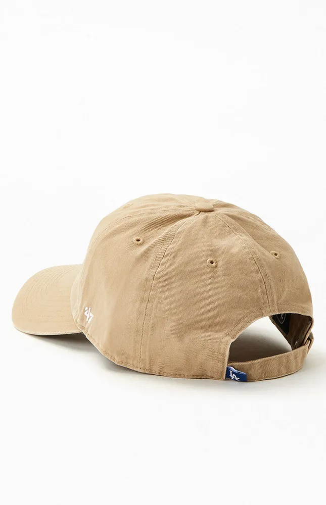 47 Brand Khaki Dodgers Clean Up Strapback Dad Hat