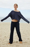 John Galt Navy Cameron Cropped Sweater