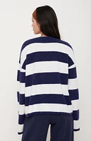 LA Hearts Striped V-Neck Sweater