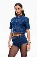 LIONESS Halston Denim Brief Shorts